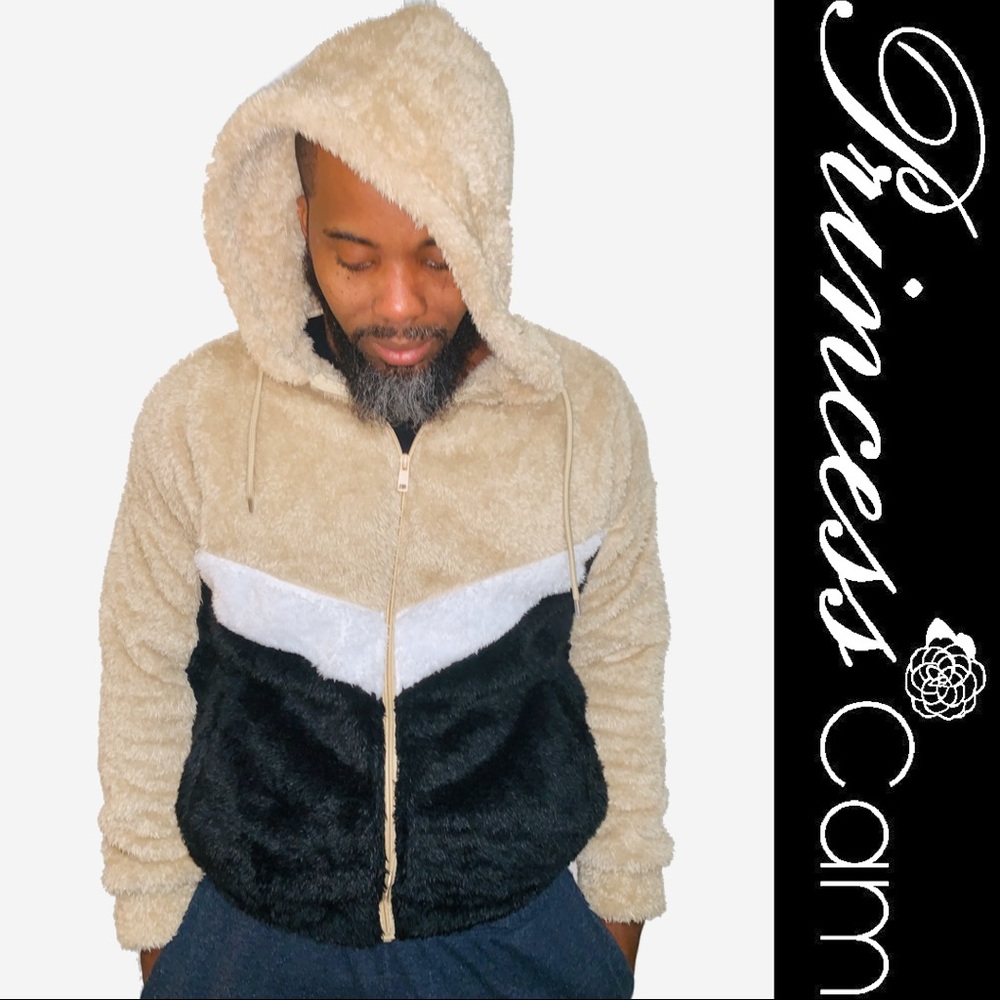 🆕Original Deluxe Chevron Hooded Teddy Bear Jacket